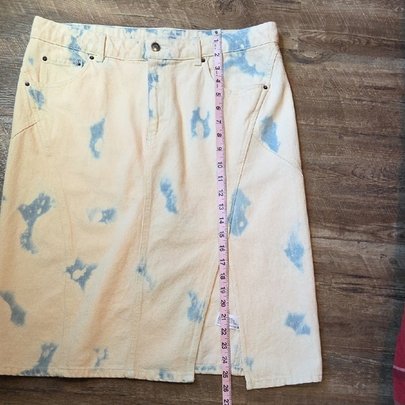Future Collective Gabriella Karefa Size 12 Ivory & Blue Tye-Dye Denim Skirt - Picture 13 of 14